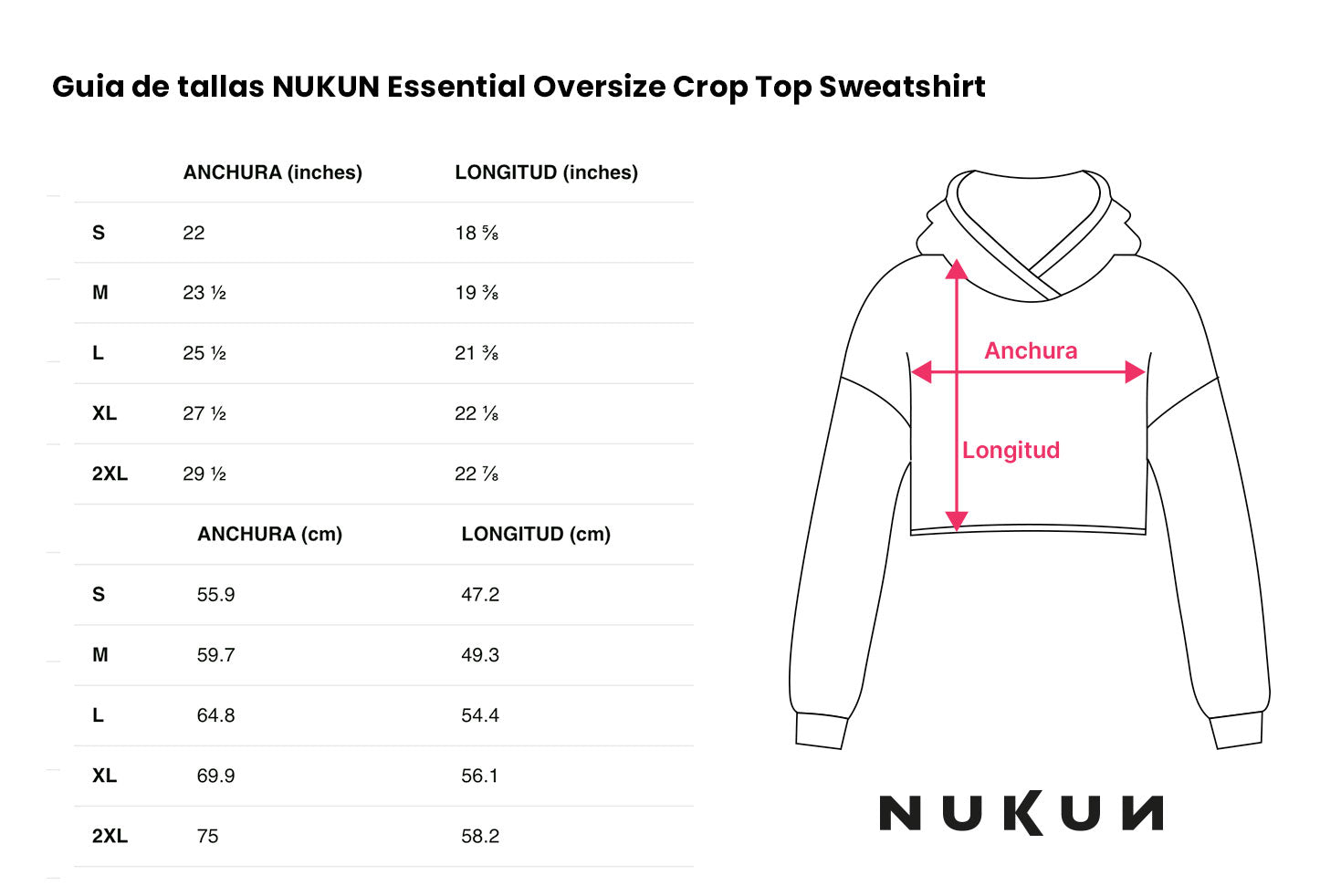 NUKUN Essential Oversize Crop Top Sweatshirt