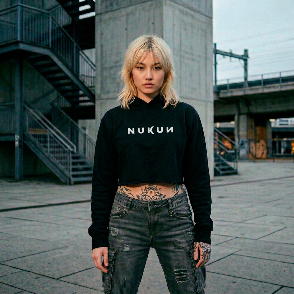 NUKUN Essential Oversize Crop Top Sweatshirt